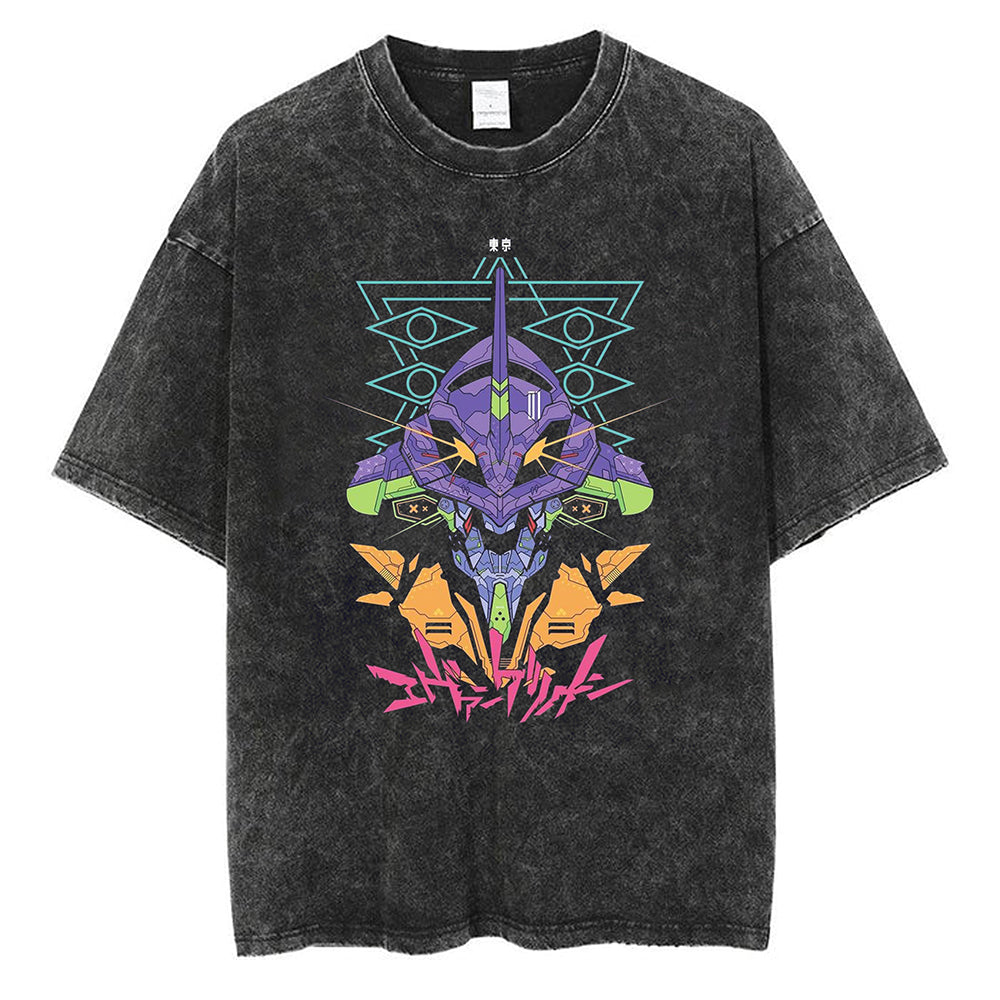 Evangelion Eva-01 Dark Wash Boyfriend TEE