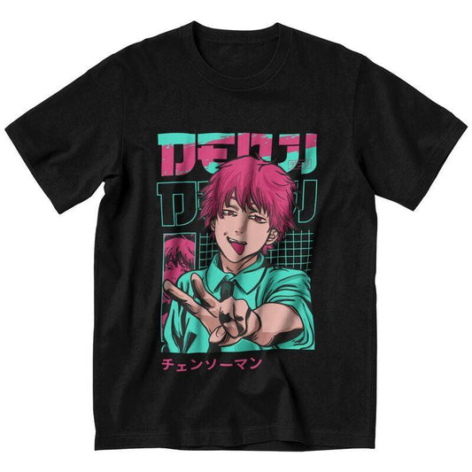 DENJI PEACE SIGN BLACK TEE