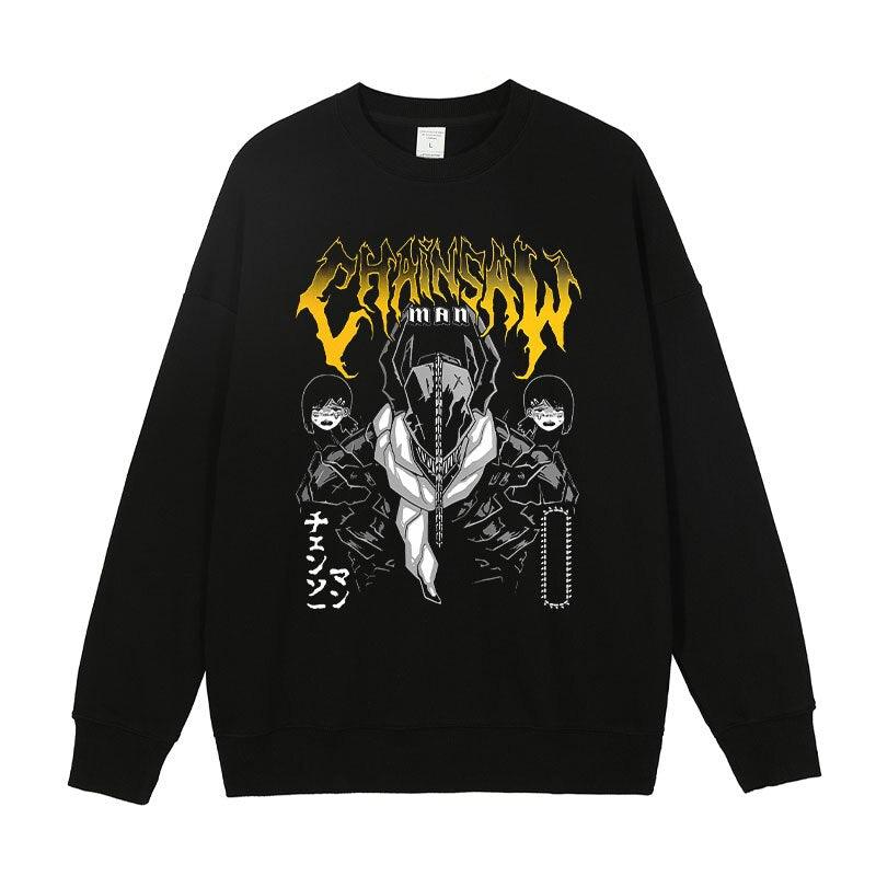 CHAINSAW MAN BLACK VINTAGE SWEATER